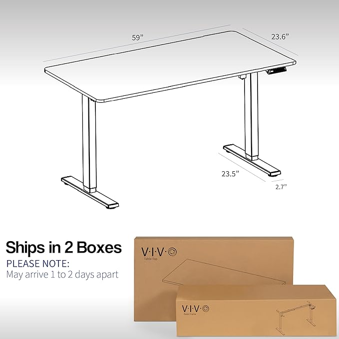 VIVO Electric 60 x 24 in Standing Desk, Memory Height Adjustment, 1B Series, One-Piece Reclaimed Wood Top, White Frame, DESK-KIT-1W6P