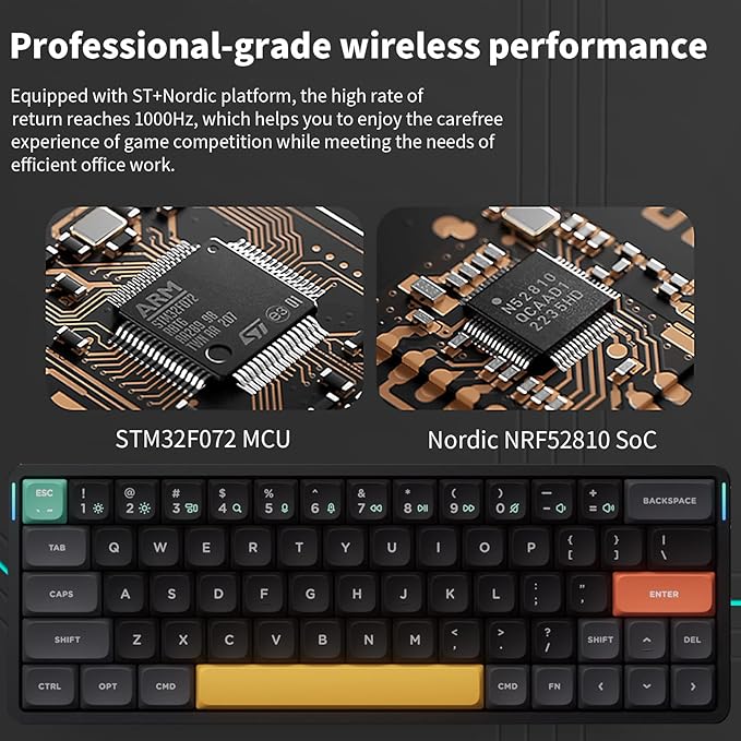 nuphy Air60 V2 Portable Wireless Keyboard 60% Low Profile Mechanical Keyboard Support QMK/VIA Compatible with Windows/mac OS/Linux Supports Bluetooth 5.1/2.4GHz/Wired (USB-C) Gateron Wisteria Switch