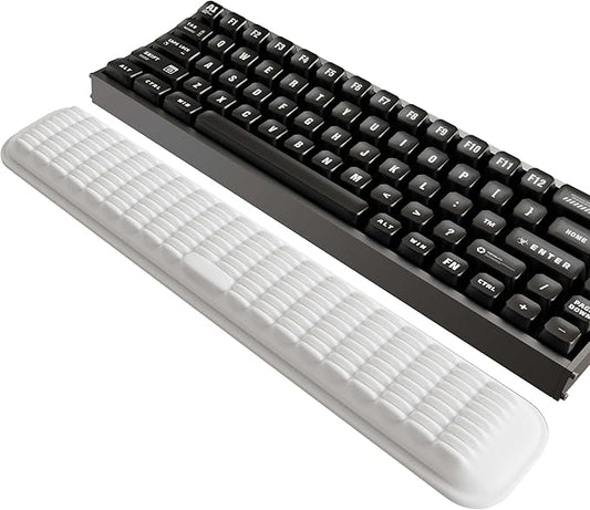 Mekass TKL Keyboard Wrist Rest, Super Soft Memory Foam Ergonomic Computer Wrist Support Pad, Comfortable Desk Wrist Cushion, Laptop Keyboard Arm Hand Rest for Wrists Pain Office Gaming Typing (White)