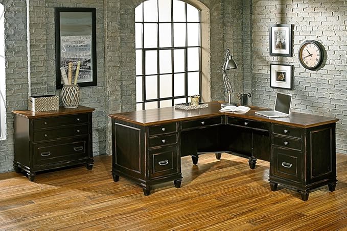 Martin Furniture Hartford L-Shaped Desk, Brown