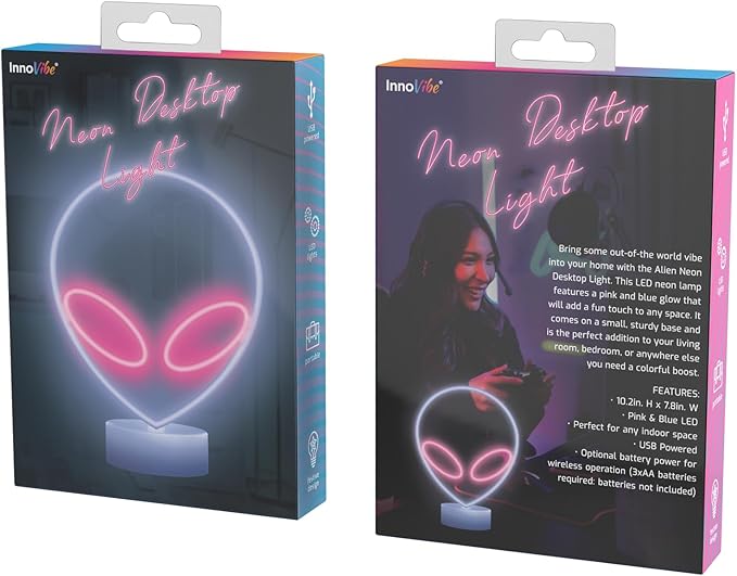 Alien LED Lamp, Versatile Power Options, Festive Design, Colorful Desktop Lighting, Vibrant Alien Lamp, Kids Room Decor, Fun LED Lamp for Bedroom Dorm Gameroom Themed Rooms
