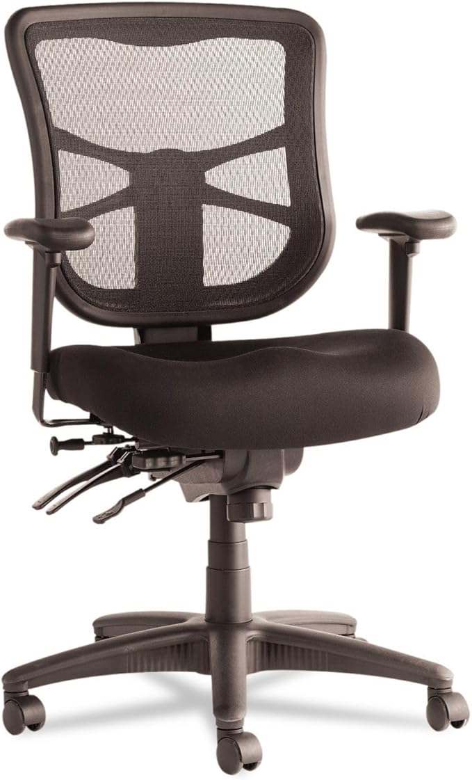 Alera Elusion Series Mesh Mid-Back Multifunction Chair, Black