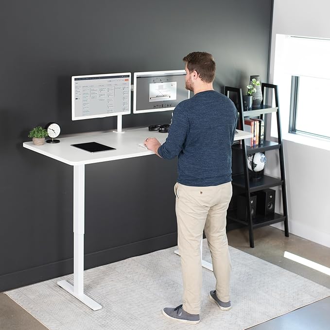 VIVO Electric 71 x 30 in Standing Desk, Memory Height Adjustment, 1B Series, White Top White Frame, DESK-KIT-1W7W