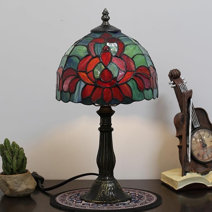 Tiffany lamp 8-inch Vintage Stained Glass Table lamp are Suitable for bedrooms Bedside, Living Rooms Night Lights and Home Offices