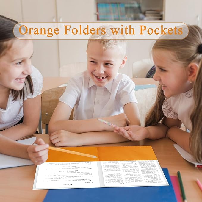 Zzrywuty 25 Packs Paper Folders with Pockets for Students, Businessmen and Office Workers,Letter Size,Two Pocket Folders with Card Slot for Office,Business,School Supplies