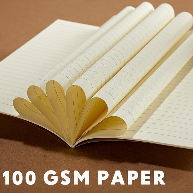 Sepamoon 200 Pack Kraft Notebook Journals 5.5 Inch x 8.3 Inch A5 Journal Softcover Notebooks Bulk for Kids Student Writing Sketch Travel Journal Office Notepad with 60 Pages 30 Sheets(Brown)