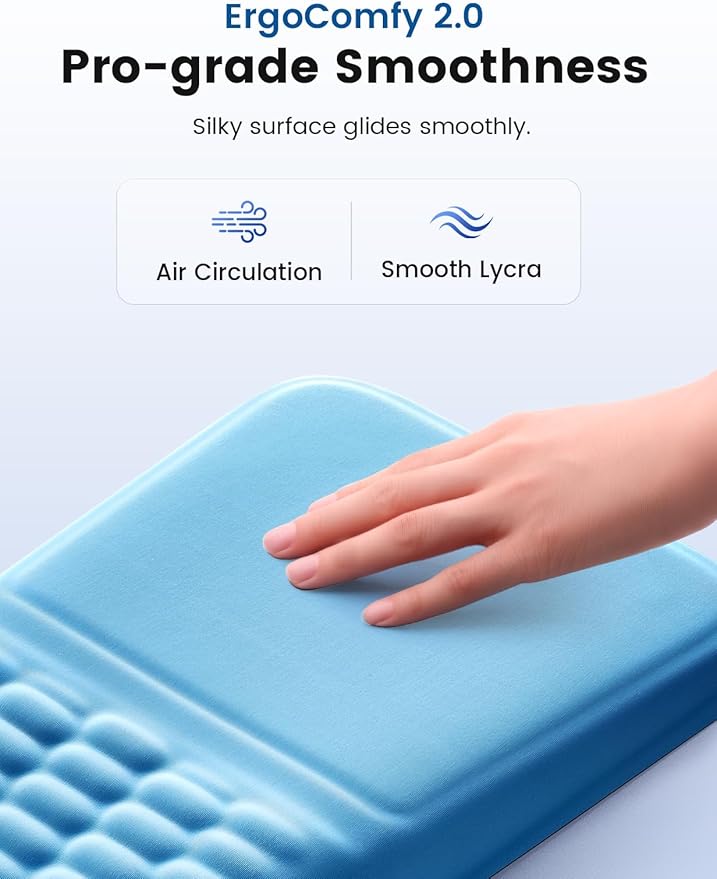 Vaydeer Ergonomic Mouse Pad with Wrist Support – Memory Foam Mousepad with Massage Bulge & Non-Slip PU Base, Relieves Carpal Tunnel Pain, Ideal for Computer, Laptop, Office & Home (11.7×7.6 in, Gray)