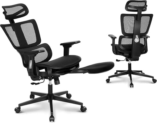 MAISON ARTS Ergonomic Mesh Office Chair, High Back Comfortable Task Chair Desk Chair with Adjustable Lumbar Support and Footrest - Extra Support for Neck and Upper Back