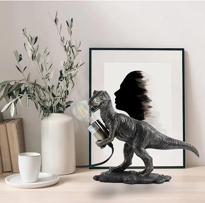 GY Dinosaur Animal Table Lamp Modern Animal Shape Table Lamp Vintage Resin Lighting Perfect for Bedroom, Living Room, Office, College Dorm