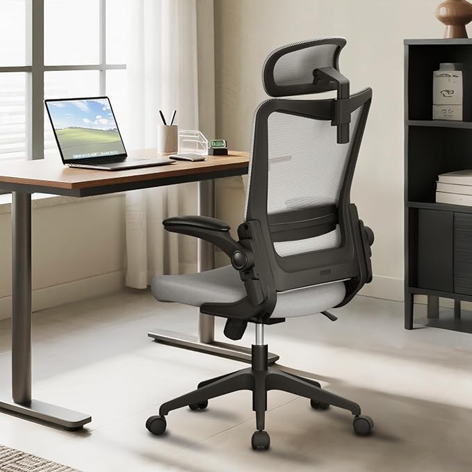 C6 Ergonomic Office Chairs with Adjustable Lumbar,Computer Desk Chair, Home Office Chair with Heardrest, Comfortable Study Chair with Armrest