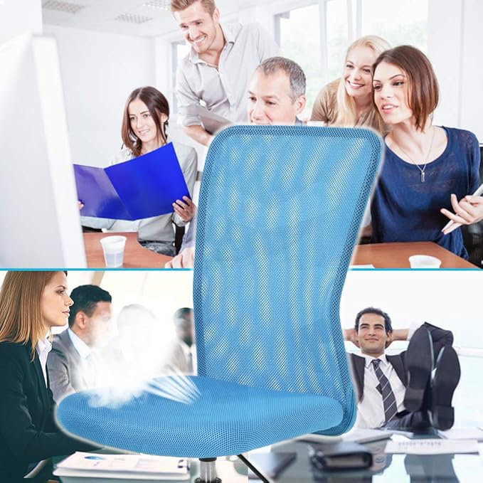 BestOffice Ergonomic Office Chair Desk Chair Mesh Computer Chair Armless Back Support Modern Executive Rolling Swivel Chair with Lumbar Support(Blue)