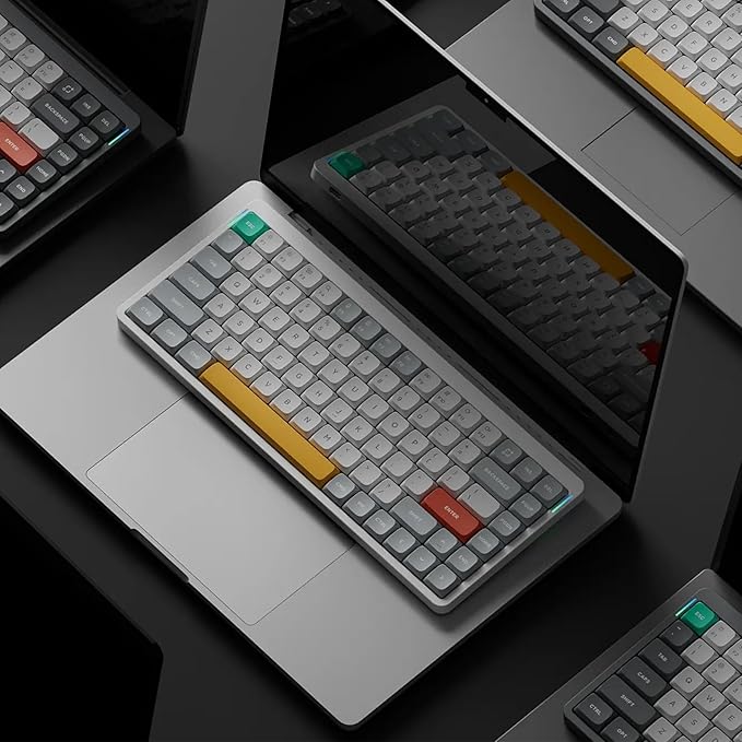 nuphy Air75 V2 Portable 75% Mechanical Keyboard,Wireless Keyboard,Supports Bluetooth/2.4G/USB-C RGB Gaming Keyboards,Compatible with Windows/Mac OS/Linux Systems White-Gateron Red Switch