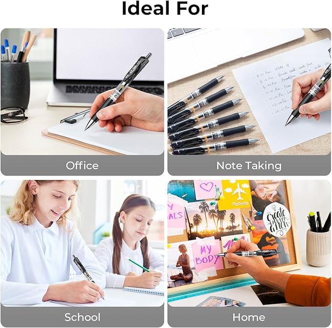 M&G Gel Pens, 0.7mm Black Gel Pens Medium Point, 36 PCS Retractable Gel Ink Rollerball Pens, Gel Ink Pens with Premium Ink & Comfort Grip for Smooth Writing Office School Men Women
