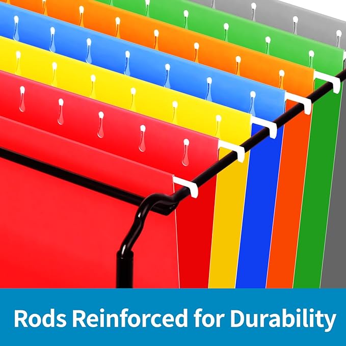 24 Pack Hanging File Folders, Letter Size with 1/5-Cut Adjustable Tabs, 12 Selected Color - File Folder Organizer for Filing Cabinet Office Home, Designed for Bulky Files, Medical Charts