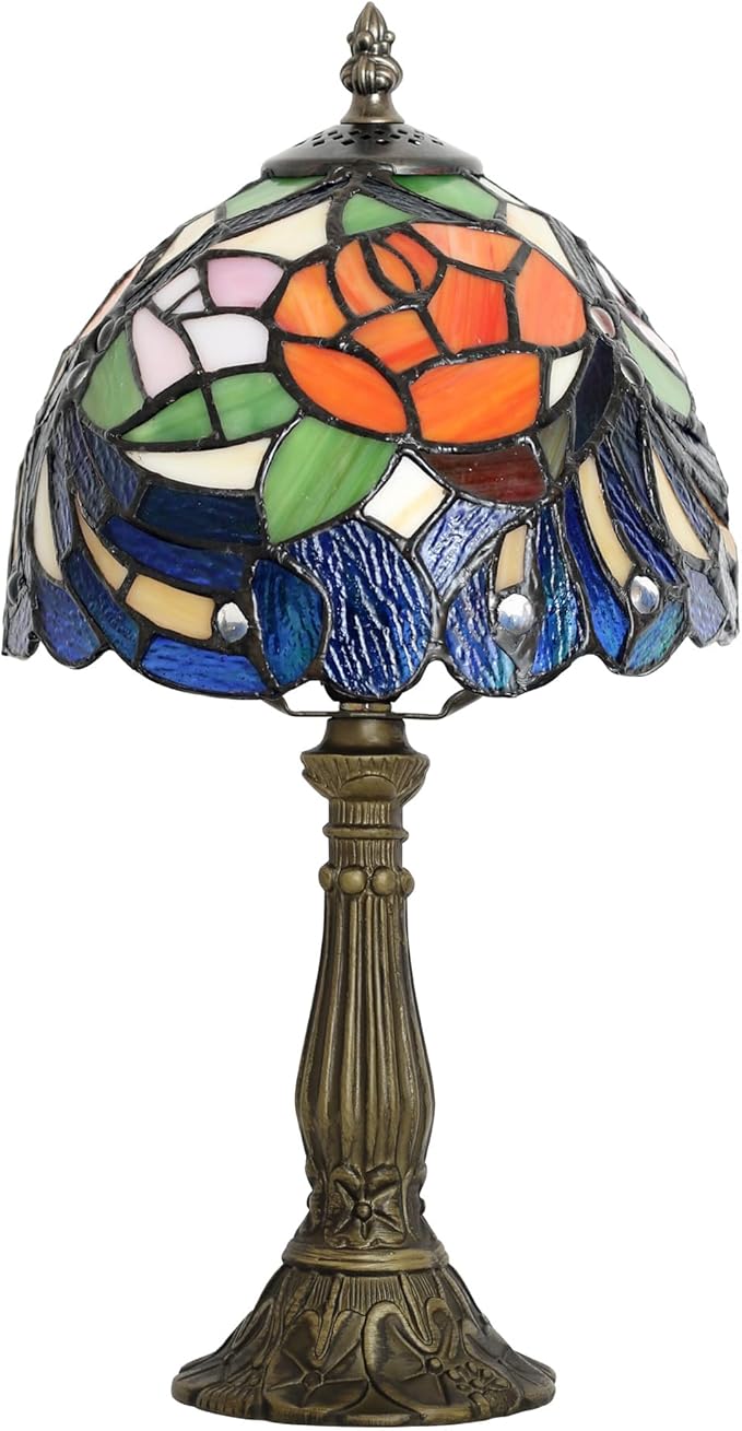 Tiffany Table lamp are Suitable for bedrooms Beside The Bed Living Rooms Night Lights 8-inch Small Vintage Stained Glass Table Lamps and Home Offices