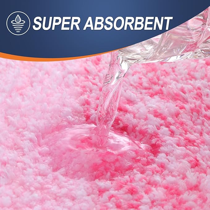 OLANLY Bathroom Runner Rugs 59x17, Extra Soft Absorbent Microfiber Bath Rugs, Rubber Backing, Quick Dry, Machine Washable Bath Mats for Bathroom Floor, Tub and Shower, Home Decor Accessories, Pink