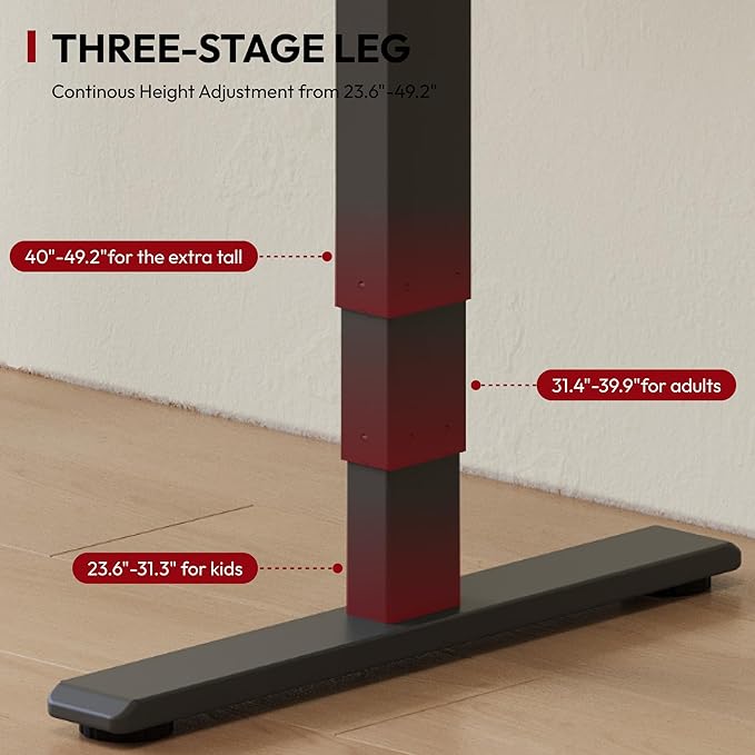 Standing Desk with Dual Motor, 3-Stage Lifting Column, Handset with 3 Preset and Sit-Stand Reminder - 78 inch Whole Piece Real Bamboo Desk/Black Frame, Height Adjustable Desk for Home and Office