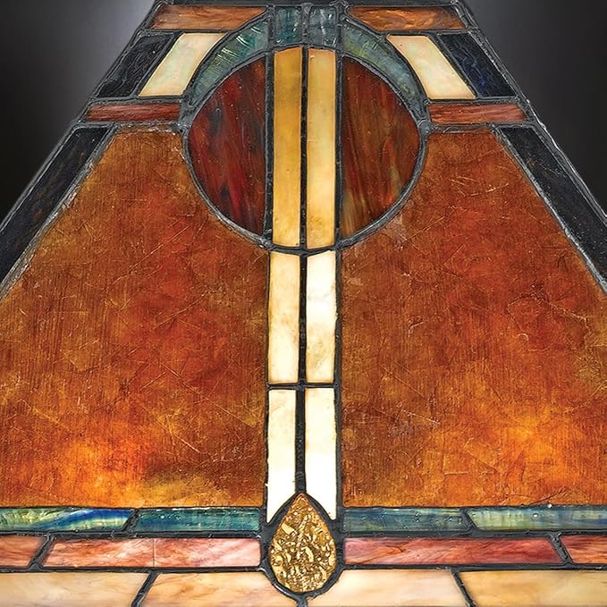 Urban Ambiance Luxury Tiffany Table Lamp, Large Size: 23''H x 14.5''W, with Mediterranean Style Elements, Valiant Bronze Finish, UQL7040 from The Southwark Collection