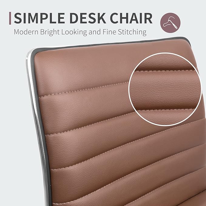 JUMMICO Office Chair Mid Back Task Chair Adjustable Home Computer Executive Desk Chair with 360° Swivel (Brown)