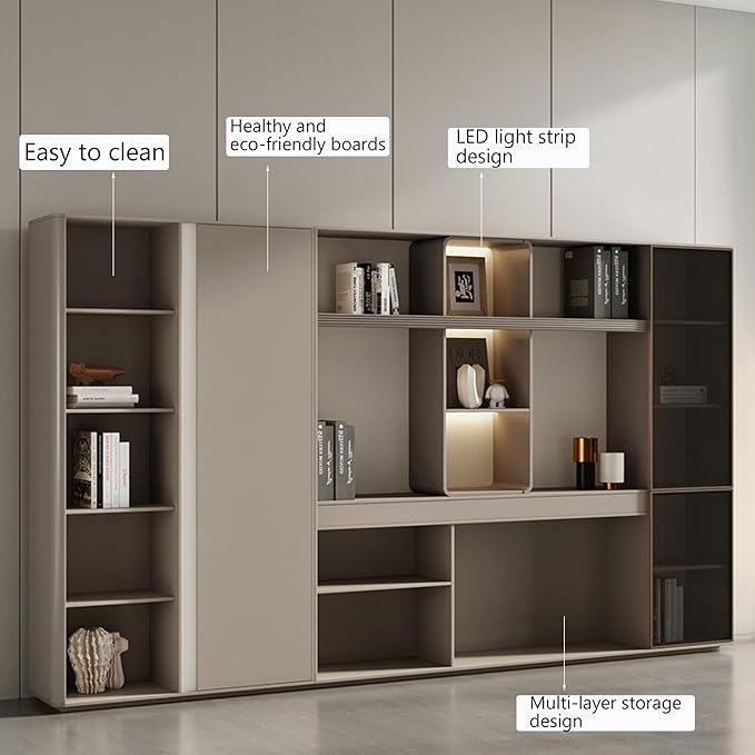 L Shaped Executive Desk, 86.6 inch Large Executive Computer Desk Set Drawers and Lockable, Power Socket and USB Port Storage, Without Display Racks and Bookshelves (Filing Cabinet)