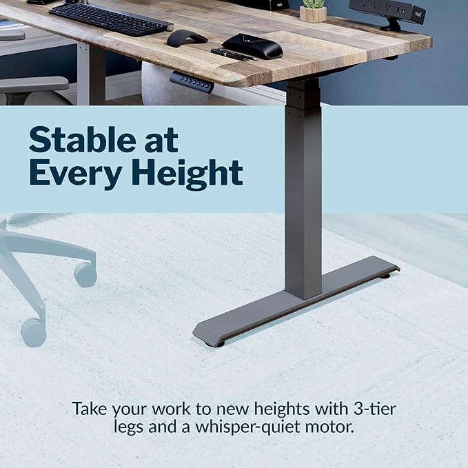 Vari ComfortEdge 48x30 Inch Electric Standing Desk – Height Adjustable Sit Stand VariDesk with Memory Presets, Sloped Edge, 220 LB Capacity + Tool-Free Assembly (Reclaimed Wood)