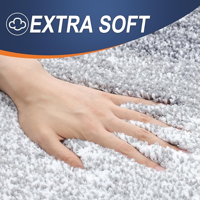 OLANLY Bathroom Runner Rugs 70x24, Extra Soft Absorbent Microfiber Bath Rugs, Rubber Backing, Quick Dry, Washable Bath Mats for Bathroom Floor, Tub and Shower, Home Decor Accessories, Light Grey