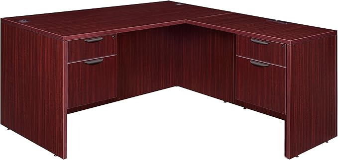 Regency L-Desk With Return, 71", Mahogany