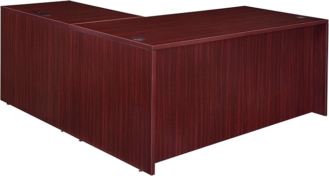 Regency with with Return Legacy L-Desk Shell, 66" x 30", Mahogany