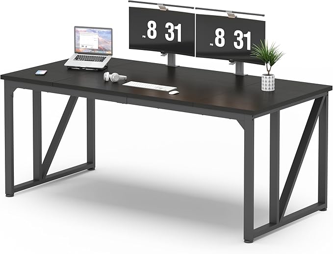 NSdirect Computer Desk 70×30.7Inch Gaming Desk with Deeper & Thicker Desktop, Office Desk Work Desk for Home Office, Black
