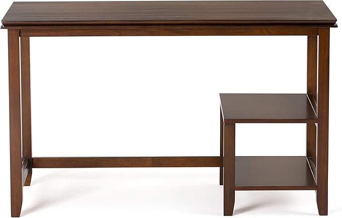SIMPLIHOME Artisan SOLID WOOD Transitional Modern 50 inch Wide Home Office Desk, Writing Table, Workstation, Study Table Furniture in Russet Brown