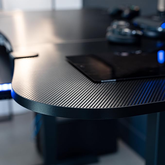 VIVO Electric 63 x 32 in Standing Desk, Memory Height Adjustment, 1B Series, Black Carbon Fiber Top Black Frame, DESK-KIT-1B1R