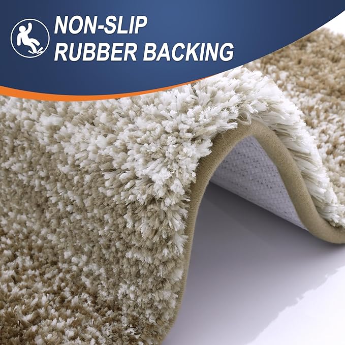 OLANLY Bathroom Runner Rugs 59x20, Extra Soft Absorbent Microfiber Bath Rugs, Rubber Backing, Quick Dry, Machine Washable Bath Mats for Bathroom Floor, Tub and Shower, Home Decor Accessories, Coffee