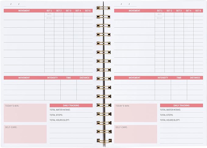 Inspired by Erin Condren A5 Daily Fitness Planner, Undated Workout Tracker