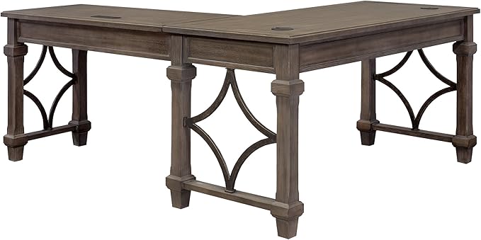 Martin Furniture Desk And Return, Weathered Dove