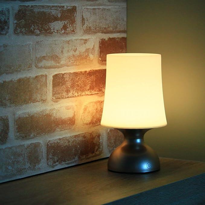 LED Gold and White Lamp,Battery Powered Night Light, Cordless Night Light, 100% Electrical Safety at Home, Minimalist Table Lamp, Decorative Gold Lamp