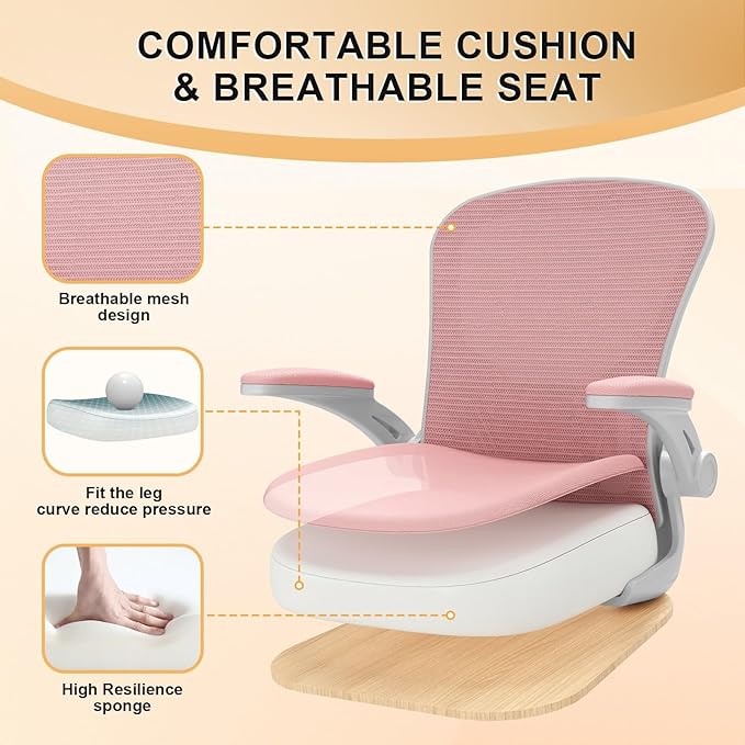 Office Chair, Ergonomic Desk Chairs 330LBS Capacity High Back Mesh Computer Chair with Flip-up Armrests, Comfy Work Chair with Adjustable Lumbar Support
