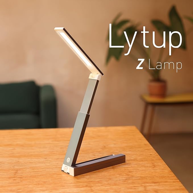 Portable LED Desk Lamp – Ultra-Compact, Foldable, Adjustable Brightness, 180-Degree Rotation, Type-C Fast Charging for Home, Office, Travel, Multi-Purpose Use - Grey