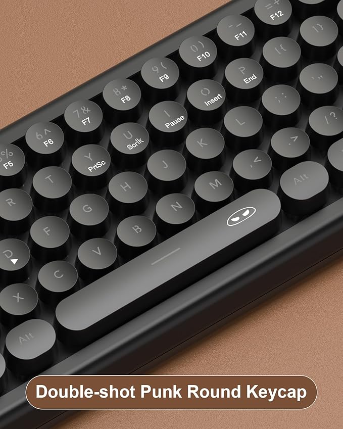 MageGee Typewriter Style 60% White Gaming Keyboard, Mechanical Feeling RGB Backlit 68 Keys Compact USB Wired Ergonomic Gaming Keyboard for PC, Mac, Laptop(Black)