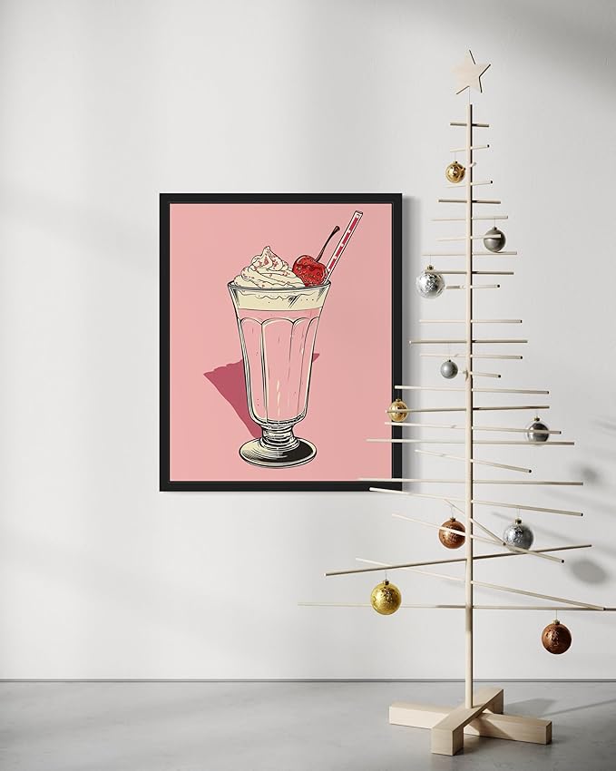 Milkshake Pop Art Poster Print, Vintage Retro Wall Art Decor Paintings Classic Artwork for Bedroom Living Room Decorations. 43 (Milkshake, 8 x 10 inches, Unframed)
