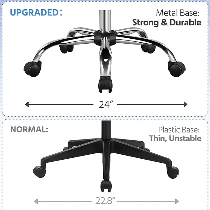 Yaheetech Office Desk Chair Mid-Back Leather Computer Chair Height Adjustable Ergonomic Executive Chair w/Lumbar Support Comfy Thick Padded Armrests and Seat, White