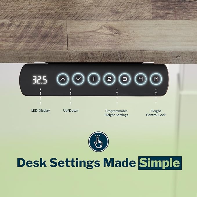 Vari ComfortEdge 40x26 Inch Adjustable Standing Desk – Small Electric Sit Stand VariDesk for Apartment, Bedroom, or Home Office + Beveled Edge, Tool-Free Assembly (Reclaimed Wood)