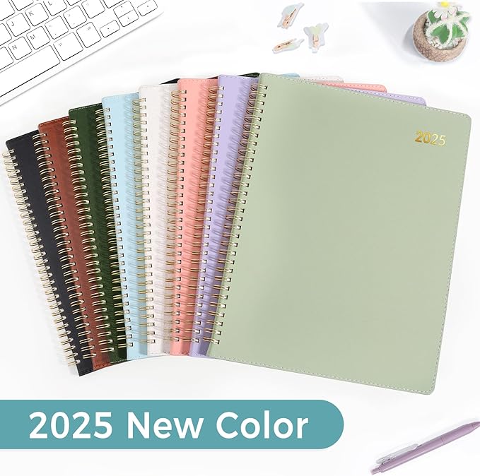 SUNEE 2026 Weekly & Monthly Planner 9"x11.2"- 12 Month (January 2026 - December 2027), Vegan Leather Cover, Pocket, Bookmark, Notes, Monthly Tab, Gay Blue