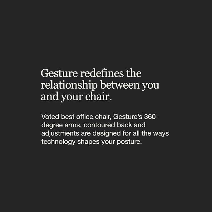 Steelcase Gesture Office Chair - Ergonomic Work Chair with Wheels for Carpet - Comfortable - Intuitive-to-Adjust for Desk - 360-Degree Arms - Graphite Gray Fabric