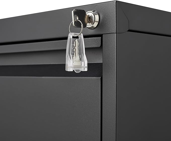 3 Drawer File Cabinet with Lock,Heavy Duty Vertical Filing Cabinets for Home Office, File Storage Cabinet for Letter/Legal/A4/F4 Size File,Assembly Required