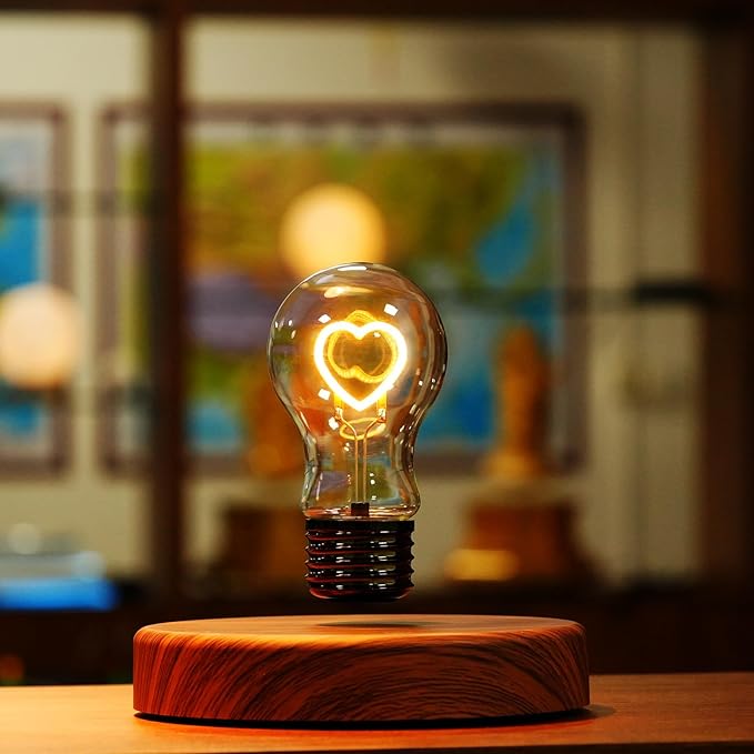 Magnetic Floating LED Light Desk Lamp Table lamp Night Light, 360 Degree Automatic Rotating Light for Unique Gifts Room Home Office Decor Tech Toys