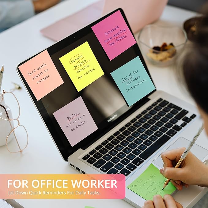 Pop Up Sticky Notes, 36 Pads, 3x3 inches, Soft Pastel Self-Stick Note Pads, Perfect for Office, Study, and Daily Life Organization - Soft Pastel