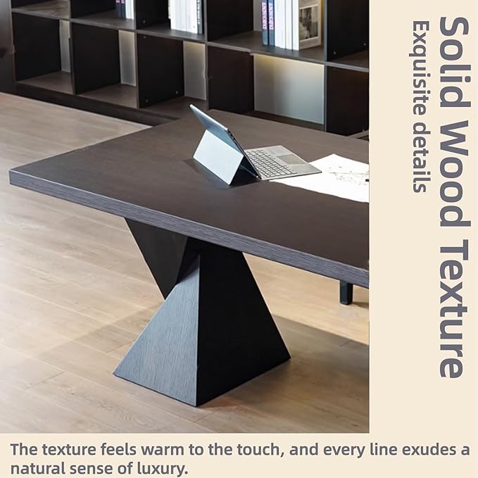 Modern Executive Desk 71IN(Acrylic Table Leg)(Wooden Texture Design) Home Office Desks Includes Hollow Table Leg Hide Wires,Large Desktop