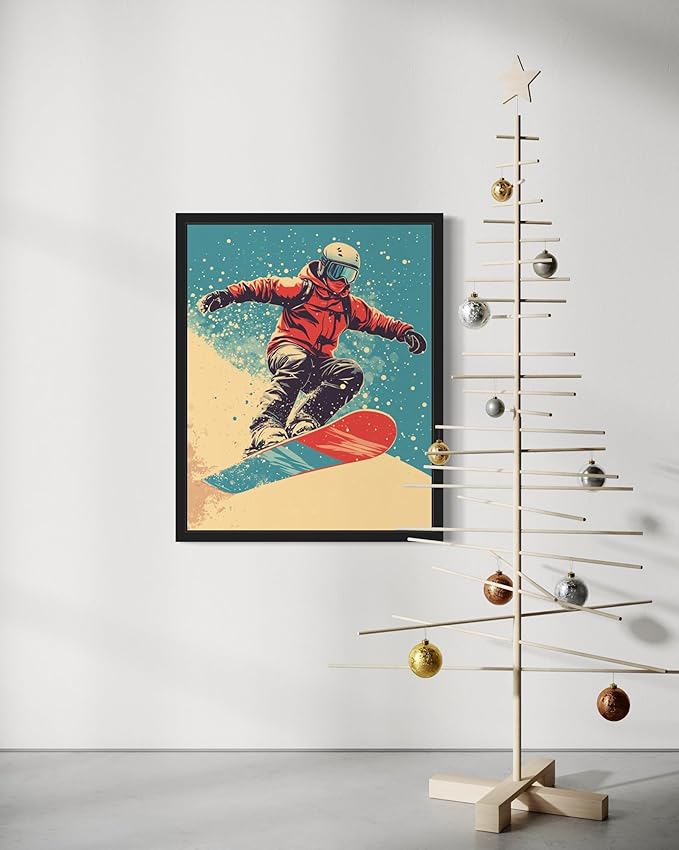 Snowboard Pop Art Poster Print, Vintage Retro Wall Art Decor Paintings Classic Artwork for Bedroom Living Room Decorations. 43 (Snowboard, 16 x 20 inches, Unframed)