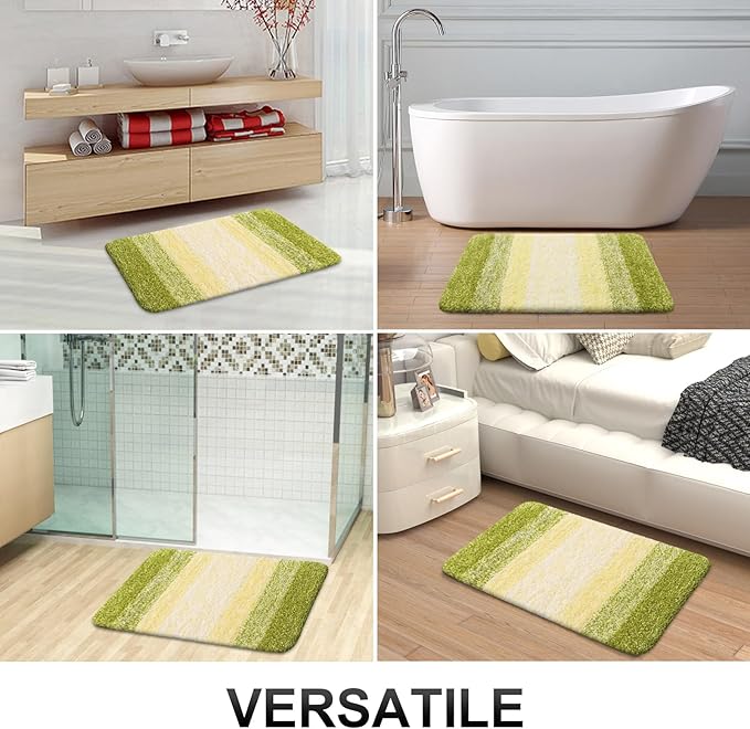 OLANLY Bathroom Rugs Mat 30x20, Extra Soft Absorbent Microfiber Bath Rugs, Rubber Backing, Quick Dry, Machine Washable Bath Mats for Bathroom Floor, Tub and Shower, Home Decor Accessories, Olive Green