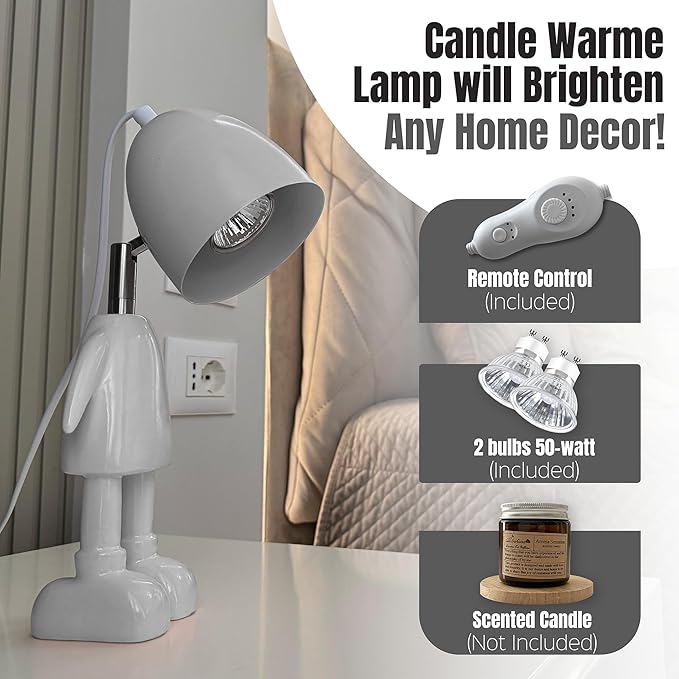 XoooX Gray Robot Candle Warmer Lamp with Timer - Adult, Kids and Boys Office Desk and Bedroom Decor Lamp; Gaming Room Decor Aesthetic; Fun Man Cave Cool Stuff; Robot Scented Candle Melter Diffuser